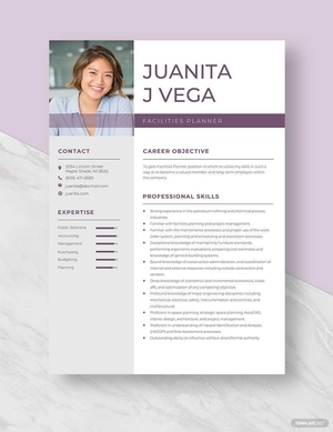Facilities Planner Resume