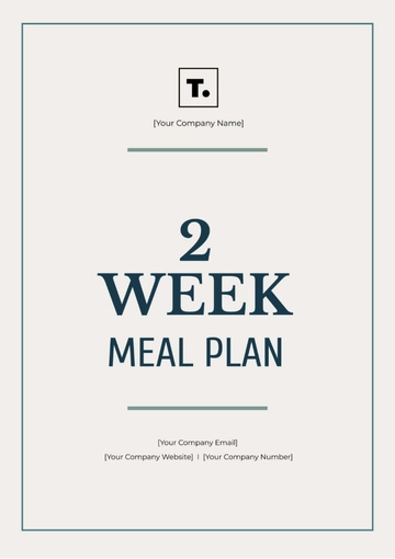 Free 2 Week Meal Plan Template to Edit Online