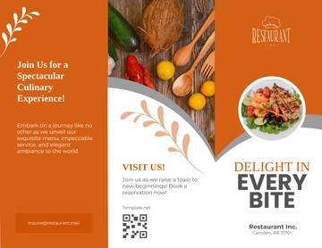 Free Restaurant Grand Opening Brochure Template to Edit Online