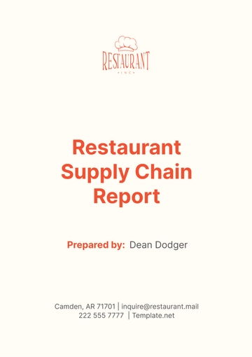 Free Restaurant Supply Chain Report Template to Edit Online