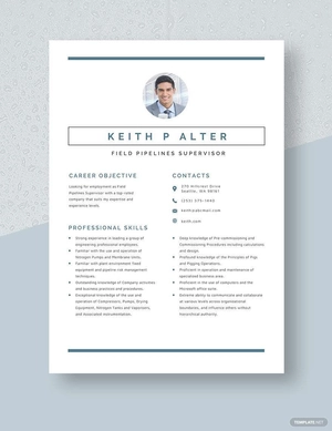 Field Pipelines Supervisor Resume