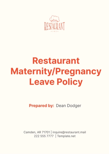 Free Restaurant Maternity/Pregnancy Leave Policy Template to Edit Online