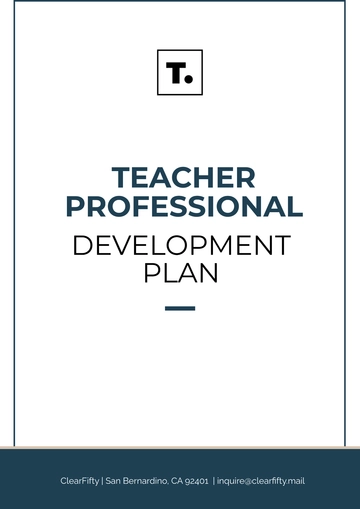 Free Teacher Professional Development Plan Template to Edit Online