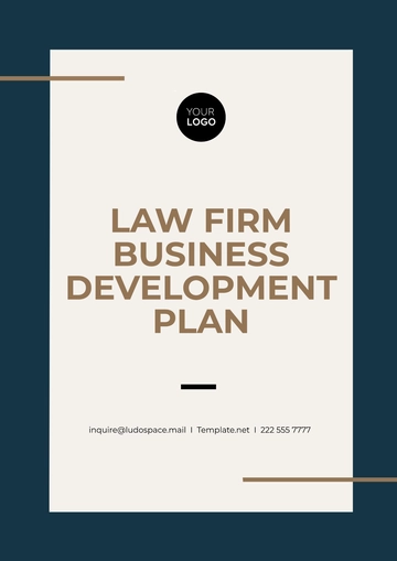 Free Law Firm Business Development Plan Template to Edit Online