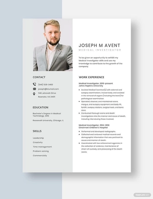 Medical Investigator Resume