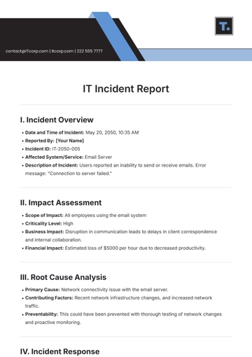 Free IT Incident Report Template to Edit Online