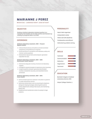 Medical Laboratory Assistant Resume