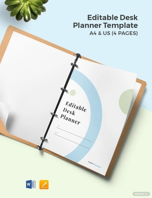 Editable Desk Planner Template