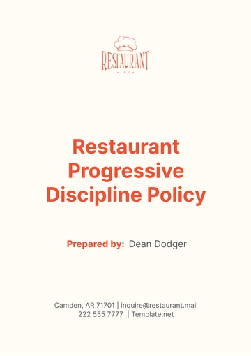 Free Restaurant Progressive Discipline Policy Template to Edit Online