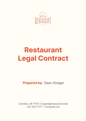 Free Restaurant Legal Contract Template to Edit Online