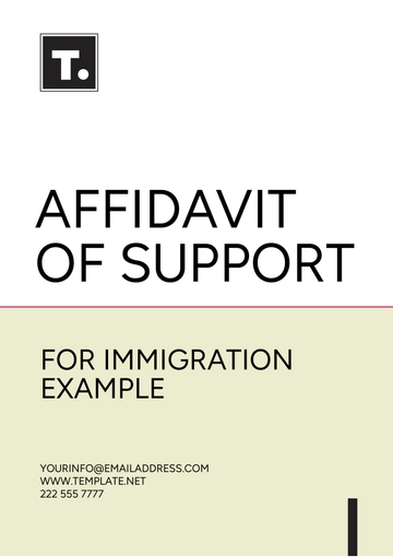 Free Affidavit Of Support Letter For Immigration Example Template to Edit Online