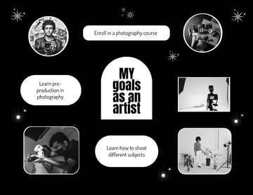 Free Black and White Vision Board Template to Edit Online