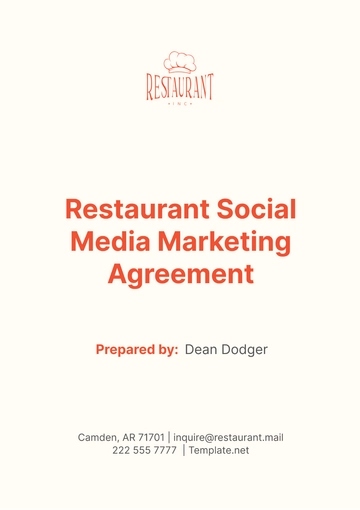 Free Restaurant Social Media Marketing Agreement Template to Edit Online