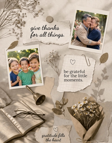 Free Gratitude Vision Board Template to Edit Online