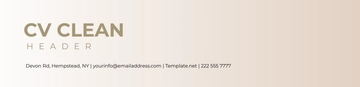 Free CV Clean Header Template to Edit Online
