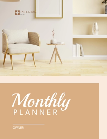 Free Interior Design Monthly Planner Template to Edit Online