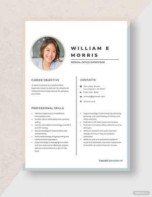 Medical Office Supervisor Resume