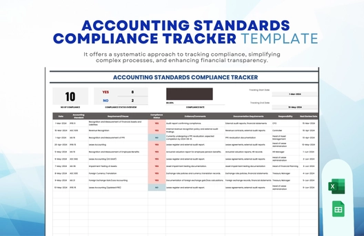 Accounting Standards Compliance Tracker Template