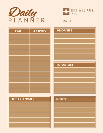 Free Interior Design Daily Planner Template to Edit Online