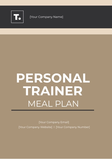 Free Personal Trainer Meal Plan Template to Edit Online