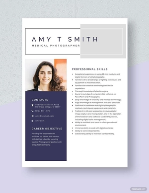 Medical Photographer Resume