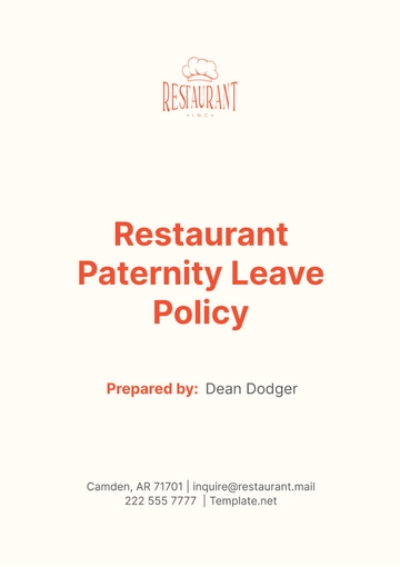 Free Restaurant Paternity Leave Policy Template to Edit Online