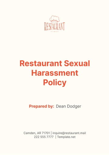 Free Restaurant Sexual Harassment Policy Template to Edit Online