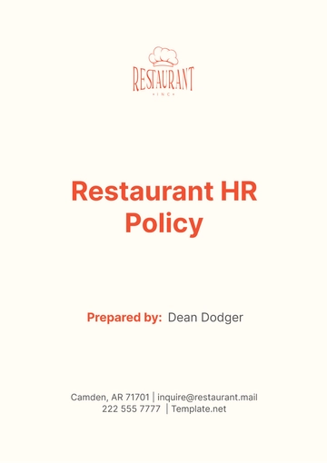 Free Restaurant HR Policy Template to Edit Online