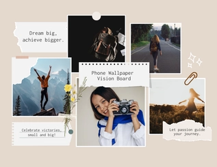 Free Phone Wallpaper Vision Board Template to Edit Online