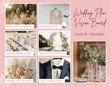 Free Wedding Planning Vision Board Template to Edit Online