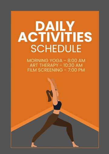 Free Daily Activities Schedule Signage Template to Edit Online