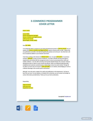 E Commerce Programmer Cover Letter
