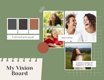 Free Neutral Playful Vision Board Template to Edit Online