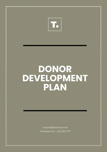 Free Donor Development Plan Template to Edit Online