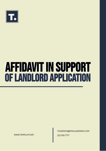 Free Affidavit In Support Of Landlord Application Template to Edit Online
