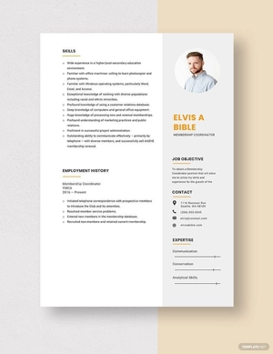 Membership Coordinator Resume