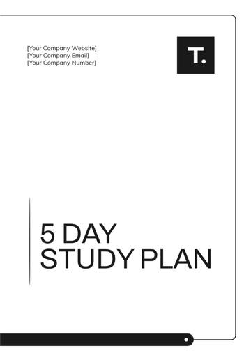 Free 5 Day Study Plan Template to Edit Online