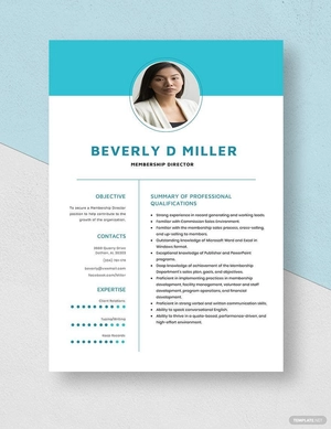 Membership Director Resume