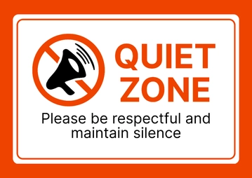 Free Quiet Zone for Rest and Recovery Signage Template to Edit Online
