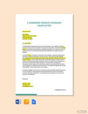 E Commerce Product Manager Cover Letter