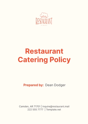 Free Restaurant Catering Policy Template to Edit Online