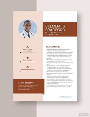 Health and Safety Coordinator Resume