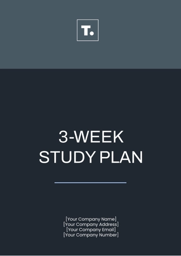 Free 3 Week Study Plan Template to Edit Online