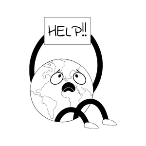 Free Global Warming Black and White Clipart Template to Edit Online