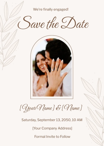 Free Engagement Save the Date Card Template to Edit Online