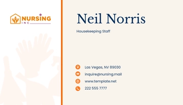 Free Housekeeping Staff Business Card Template to Edit Online