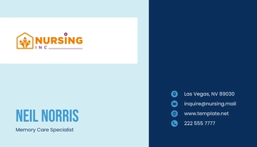 Free Memory Care Specialist Business Card Template to Edit Online