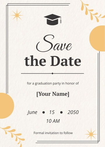 Free Save the Date Graduation Card Template to Edit Online