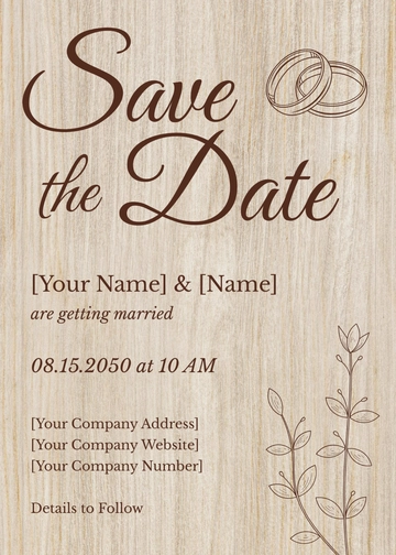 Free Engraved Save the Date Card to Edit Online