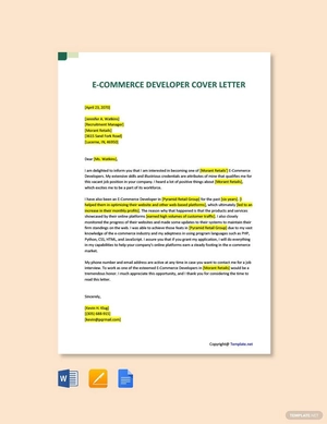 E-Commerce Developer Cover Letter